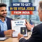 Indian professional meeting a US employer about H-1B visa jobs and USA job sponsorship opportunities